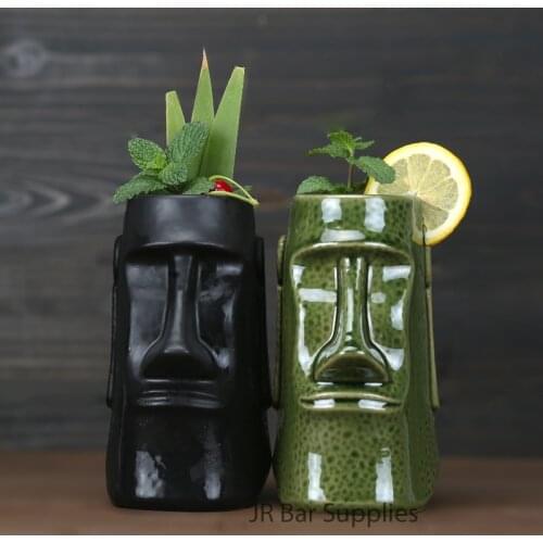 Free Shipping 1 PCS 650ml Easter Island Hawaii Tiki Mugs Cocktail Cup Beer Beverage Mug Wine Mug