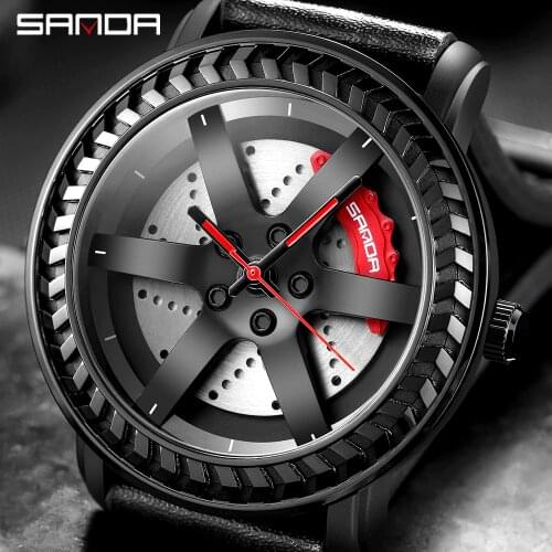 Men Fashion Car Rim Watch Custom Design Car Wrist Watch Leather Custom not Printing Wheel Rim Hub Watches Man Relogio Masculino