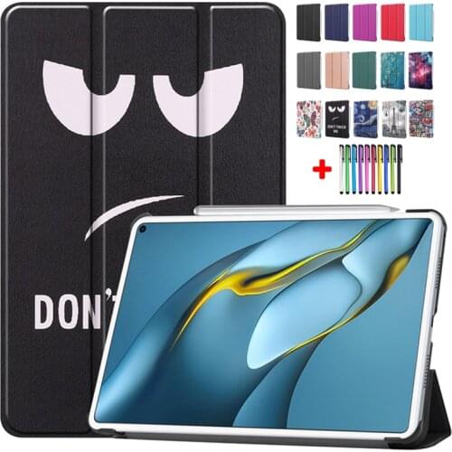 Funda For Huawei Matepad Pro 10.8 Case 2021 2019 Painted PU Leather Coque For Mate pad Pro 10.8 2021 Cover Protective Shell +Pen