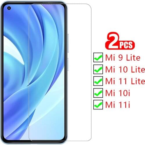 Case for xiaomi mi 11i 10i 9 10 11 lite 5g i cover screen protector tempered glass on xiomi i11 light protective phone coque bag