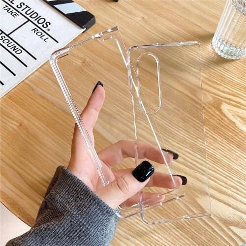 Z Fold3 Case Hard PC Clear Phone Cover For Samsung Galaxy Z Fold 3 5G ZFold3 Folder 3 Transparent Flip Protection Bumper Fundas