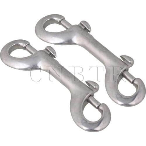 CNBTR 2Pcs M100 Silver 304 Stainless Steel Double Ended Snap Hook Trigger Hook