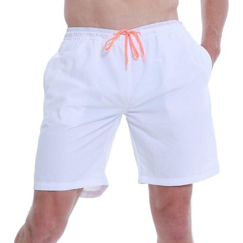 Breathable Summer Men Beach Shorts Male Leisure Style Outdoor Solid Color Quick-drying Loose Trunks for Fitness Running Jogging