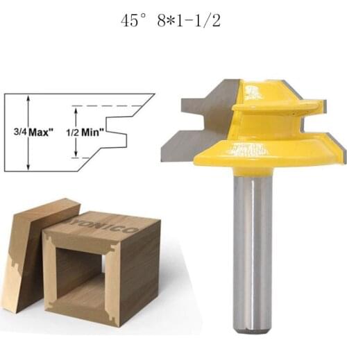 8mm Shank Lock Miter Router Bit 45 Degree Wood Cutter Woodworking Tenon Milling Cutter Tool Drilling Milling For Wood