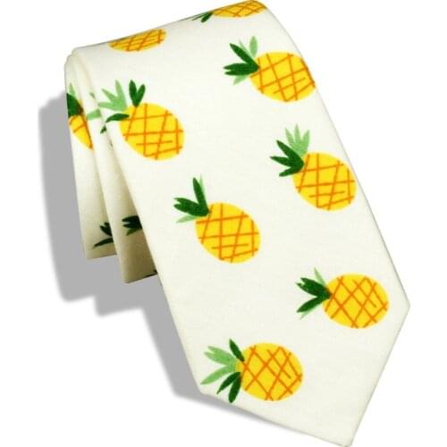 HAWSON Ties for Men Gold with Pineapples Fruit Pattern Mens Skinny Tie Casual Dress, Mens Accessory, Necktie for Men, Mens Gift