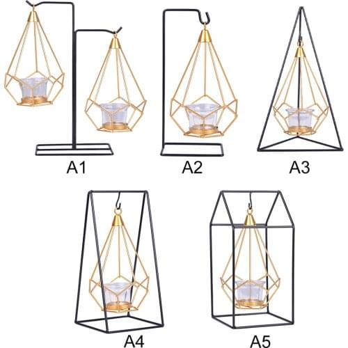 Nordic Style Geometric Iron Wall Romantic Durable Candlestick Candle Holders Home Wedding Decor CandlesticksCraft Home Decor