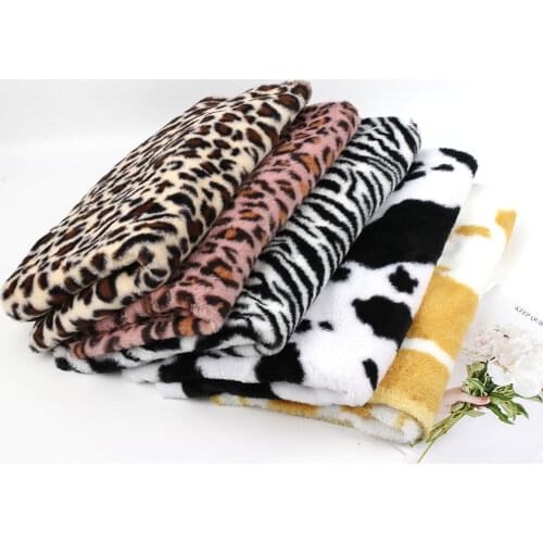 Faux Fur Fabric Soft Flannel Sheet Leopard Cow Prints For Dress Needlework Sewing Materials DIY Handmade Craft Supplies 45*145cm