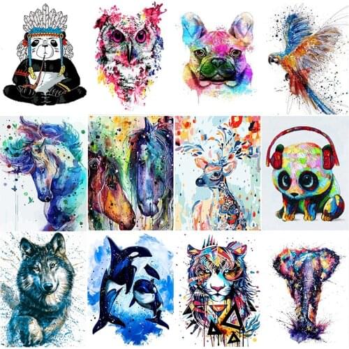 GATYZTORY DIY Painting By Numbers Kids Coloring Animals Paint By Numbers For Adults Photo Frames For Picture Decor For The Home