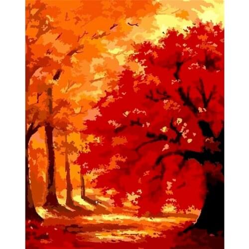 GATYZTORY Painting By Numbers Tree Drawing Canvas Acrylic Handpainted Pictures By Number Wall Art Gift Home Decor