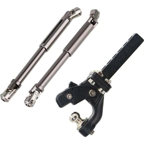 Hitch Trailer Hook for 1:10 Scx10 90046 90047 Traxxas Trx4 Rc Crawler Car with 2Pcs Scx10 Steel Universal Drive Shaft with Cvd f