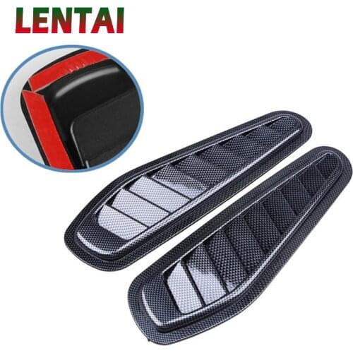 LENTAI For Lada granta vesta Volvo xc90 s60 xc60 Chery 1Set Carbon Fiber Car Air Flow Vent Intake Hood Scoop Vent Bonnet Cover