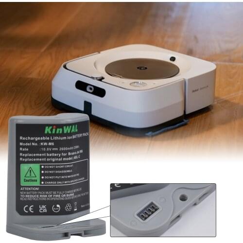 2600mAh Rechargeable Li-ion Battery for iRobot Braava Jet M6 Professional Vacuum Cleaner
