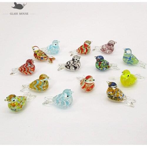 Miniature murano glass bird decorative Figurine Japan Style Home garden decor accessories lovely handmade glass Animal statue