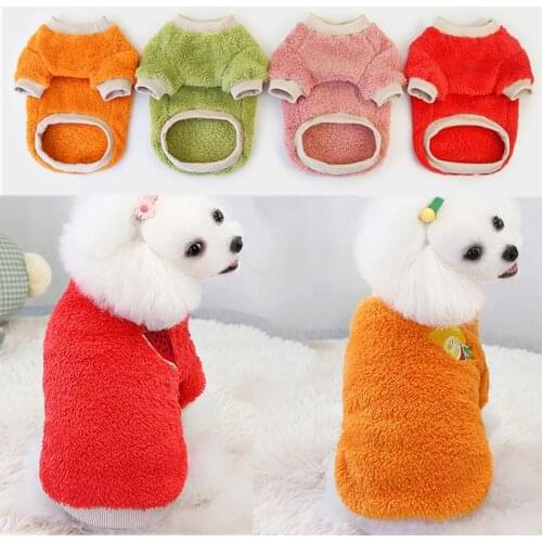 Soft Warm Fleece Dog Clothes Cute Fruit Printing Puppy Pet Sweater Comfortable Cat Pets Pullover Clothing for Small Large Dogs