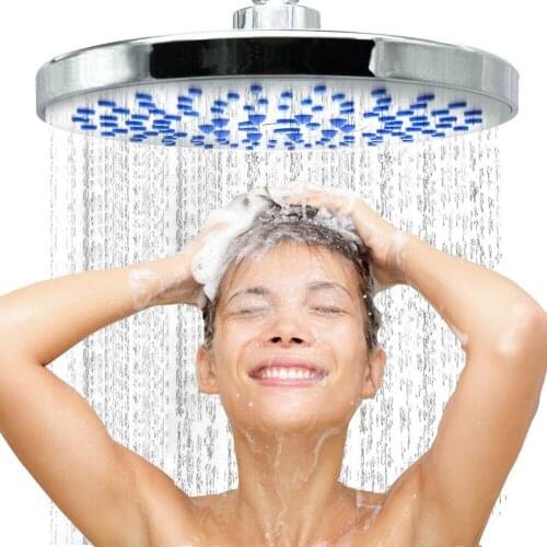 8" Round Waterfall Bath Sprayer Overhead Fixed Rainfall Shower Head Swivel Faucet Bathroom Tool Decor