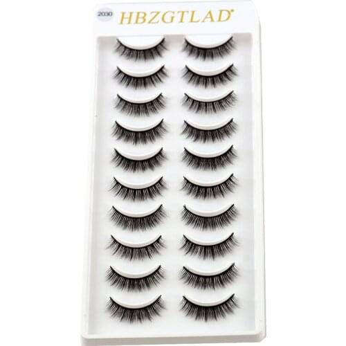 HBZGTLAD 10 pairs natural false eyelashes fake lashes long makeup 3d mink lashes eyelash extension mink eyelashes for beauty