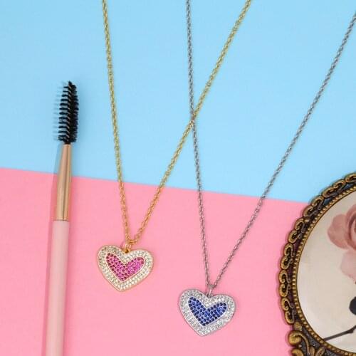 2021 Charm European and American Jewelry Love Heart Pendant Necklace Clavicle Chain Valentines Day Gift for Girlfriend Brithday