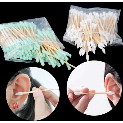 100pcs/set Disposable Wooden Double Tip Remover Cotton Swabs Buds Unique Design Makeup Health New Ear Jewelry Clean Tools