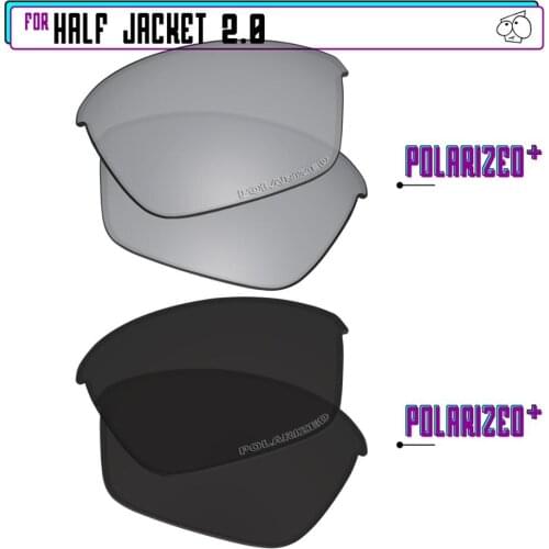 EZReplace Polarized Replacement Lenses for - Oakley Half Jacket 2.0 Sunglasses - Blk P Plus-SirP Plus