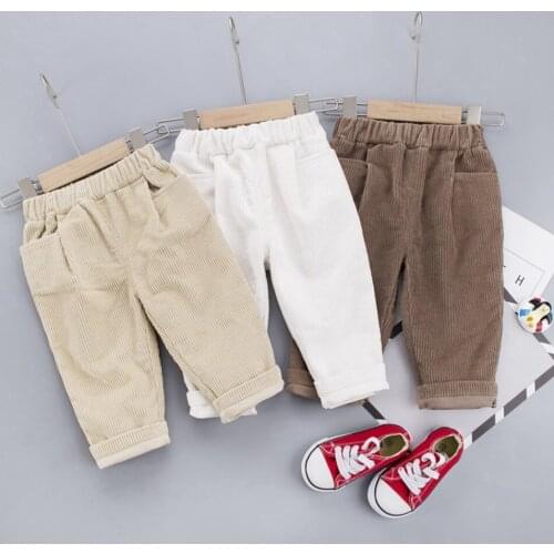 Casual Baby Boys Grils Pants 2020 Autumn Kids Infants Children Corduroy Long Trousers Pant S11105