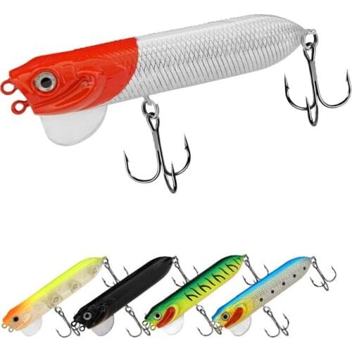 1pc 95mm Wobblers Fish bionic artificial fate bait popper fishing accessories lure floating tools goods for pike Zander hooks