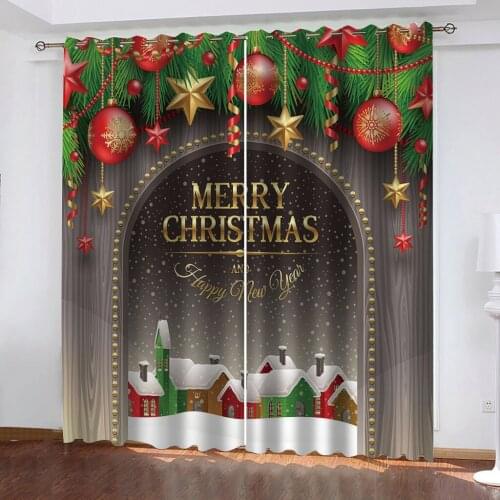Photo christmas curtains 3D Window Curtains For Living Room Bedroom Customized size personality curtains