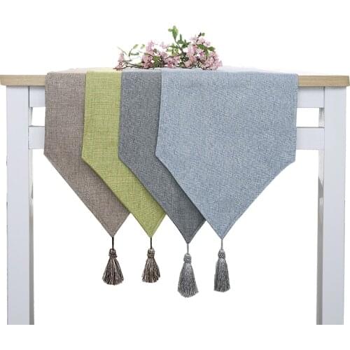 Modern fashion solid table cloth Party Wedding Decoration cloth bamboo carvas cloth Table Runner Cloth Cover