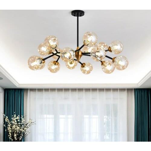 Modern Glass Ball Chandeliers For Dining Room Kitchen Living Room Bedroom Hanging Ceiling Chandelier Indoor Lighting Fixtures