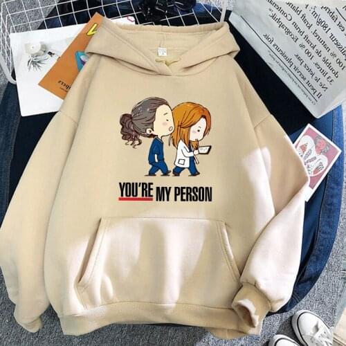 Greys Anatomy Cartoon Hoodie Harajuku Funny Kawaii Hoodies Women Winter Fleece Graphic Cute Sweatshirts Fashion Casual Hoody