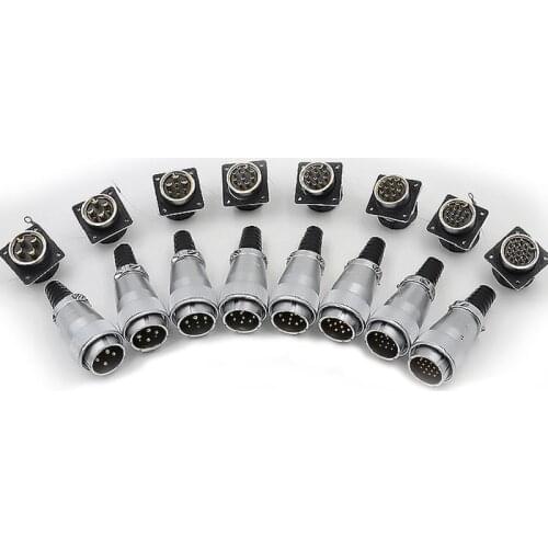 WS32 Waterproof IP67 Outdoor Electrical 4 6 8 10 11 12 13 19 Pin Multi Core Power Connectors Industrial Adapter Cable Connector