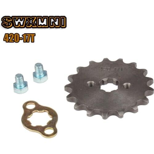 High quality 420 Chain 17T 17MM 20mm Front Engine Sprocket Cog Fit Motorcycle ATV Gokart 50cc 70cc 90cc 110c 125cc Pit Dirt Bike