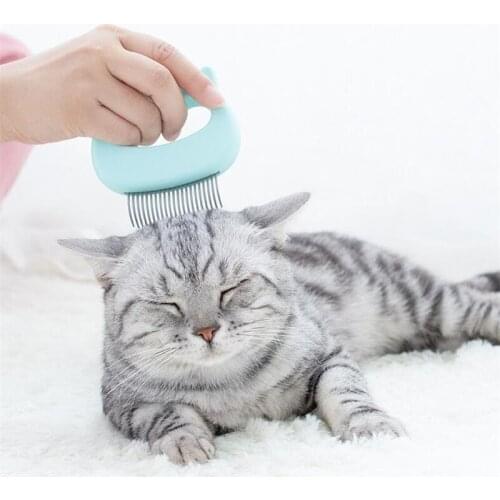 1Pcs Pet Grooming Massage Tool Pet Massage Brush Shell Shaped Handle To Remove Loose Hairs Only For Cats