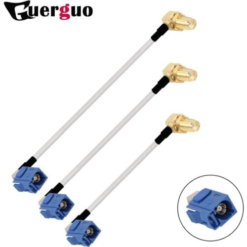 1PC Blue Fakra C Male Female to SMA Female 90° Plug RF Coaxial RG316 Pigtail Car Navigation GPS Antenna Adapter Extension Cable