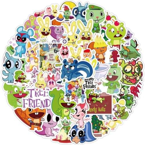 10/50PCS Happy Tree Friends cute 2021 cartoon Stickers For Car Laptop PVC Backpack Home Decal Pad Bicycle DIY waterproof Decal