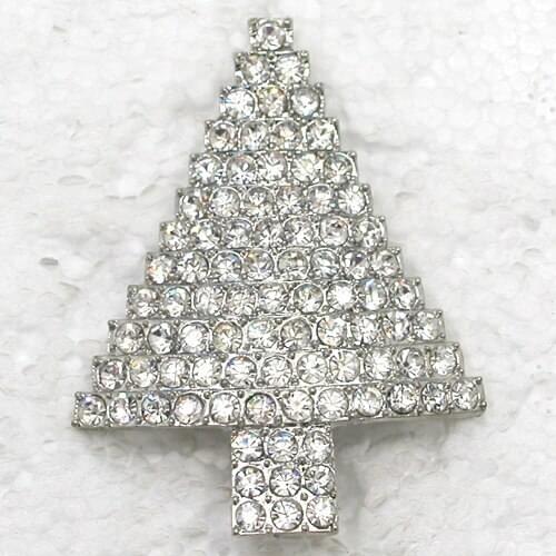12pcs/lot Wholesale Fashion brooch Rhinestone Christmas tree Pin brooches C102015