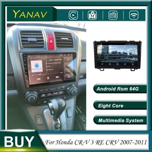 128G Car Radio Android Stereo Receiver For Honda CR-V 3 RE CRV 2007-2011 GPS Navigation Video Multimedia MP3 Player with Carplay