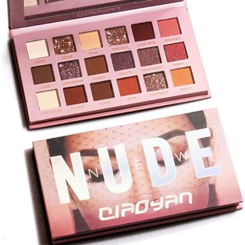 New 18 Color Nude Shining Eyeshadow Pearlescent Matte Pigment Eye Shadow Waterproof Cosmetics Pallete