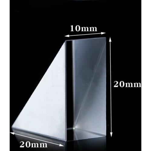 20x20x10MM Spectral Optics Reflective Prism K9 Spot Coating Isosceles Right Angle External Reflection Coated with Aluminum Film