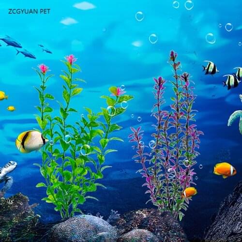 30CM Aquarium Artificial Plants Fish Tank Decoration Green Purple Water Grass Decor Viewing Decorations Aquarium Accessories