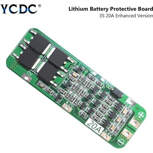 3S 12.6V 18650 20A BMS Charger Li-ion Lithium Battery Protection Board Circuit Board Enhanced Version Charging Protecting Module