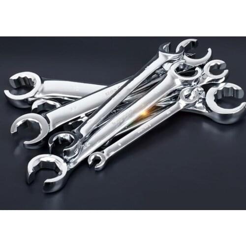 6Pcs 8-27mm Double Open-end Tube Wrench For Oil Pipe Repair Tools Wrench Set Torque Spanner Tool Kits For Car Universal Keys