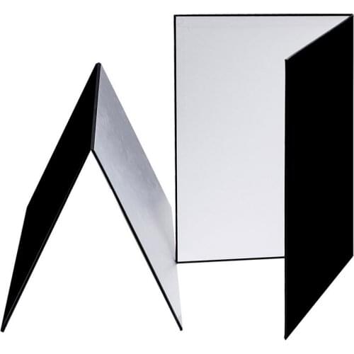 A4 Photography Collapsible Cardboard White Black Silver Absorb Light Thick Board Reflective Paper for Food Camera Photo Shooting