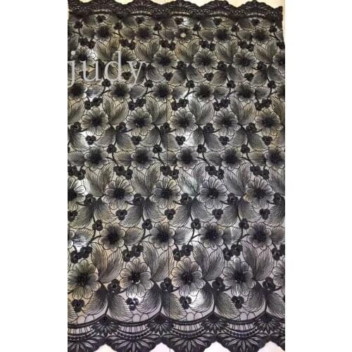 African fabric YY86# 8colors embroidered wedding dress with beads and lace for bridal wedding dress/sawing Free shipping