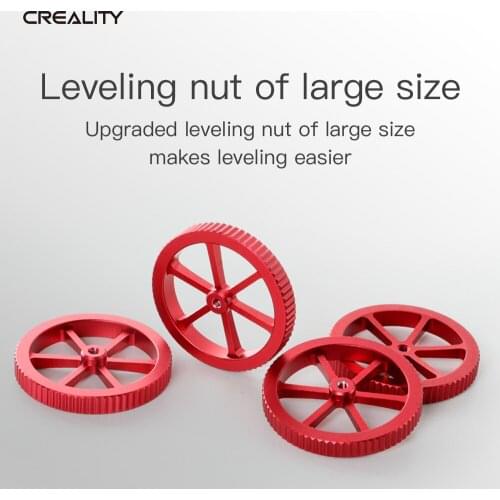 CREALITY New Large Red Hand Twist Leveling Nut Aluminum Alloy Nuts with Leveling 3D Printer Accessories For CREALITY 3D Printer