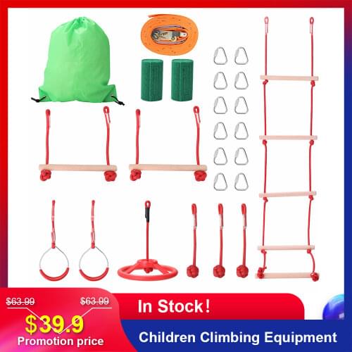 Children climbing equipment camping rope obstacle training equipment kids fun slack line outdoor childrens carabiner accessory