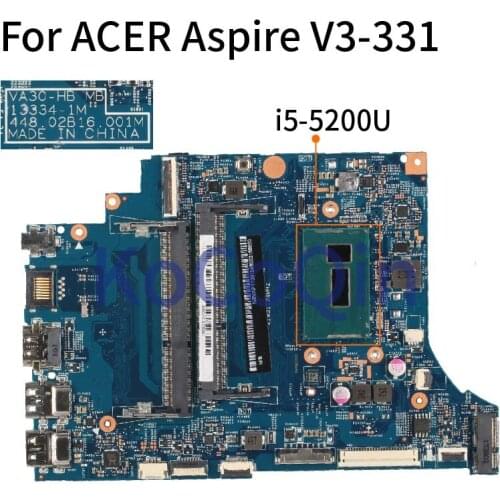 KoCoQin laptop Motherboard For ACER Aspire V3-331 i5-5200U Mainboard 13334-1 SR23Y DDR3