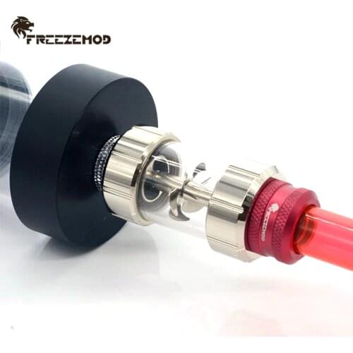 FREEZEMOD Metal Cylinder Water Flow Indicator Impeller IndustrialLiquid Flow Meter Observing Water Cooler For Flow Modding