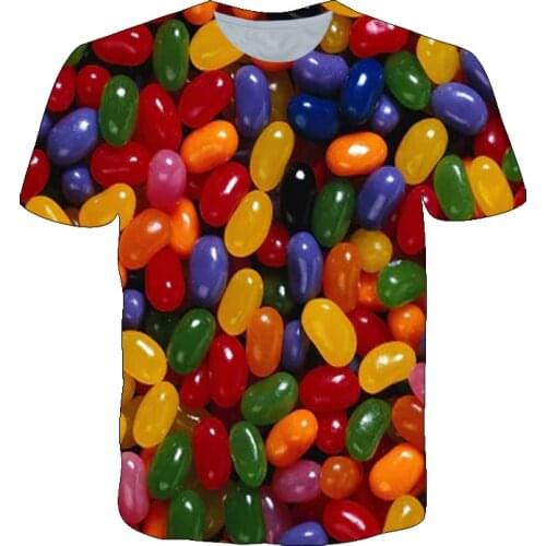 New Fashion Mens Tshirts Short Sleeve 3D Sauce Candy Character Snack T Shirt Women Amazing Tops T Shirts Tops Plus Size 6XL