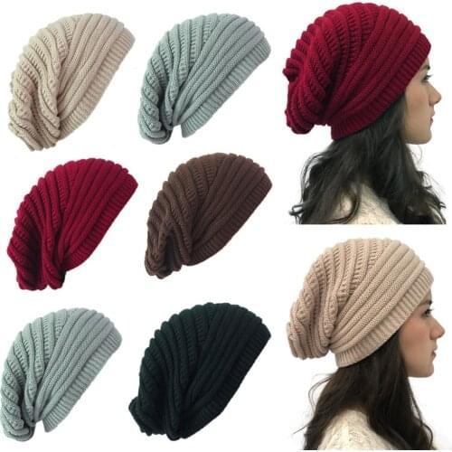 Hot Sale Warm Snow Women Knitted Hat Beanies High Quality Wool Knitted Beanie Girl Winter Striped Warm Hats
