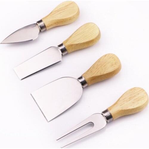 Kitchen Cooking Tools 4PCS/Set Oak Handle Cheese Knife Kit Cheese Tool Accessories LX4534